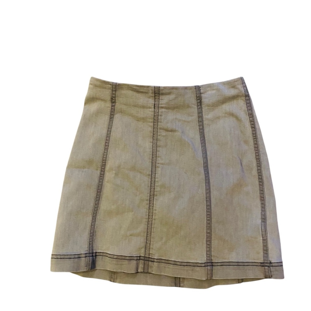 Free People Modern Femme Western Washed Grey Denim Mini Skirt 4 - Picture 4 of 7